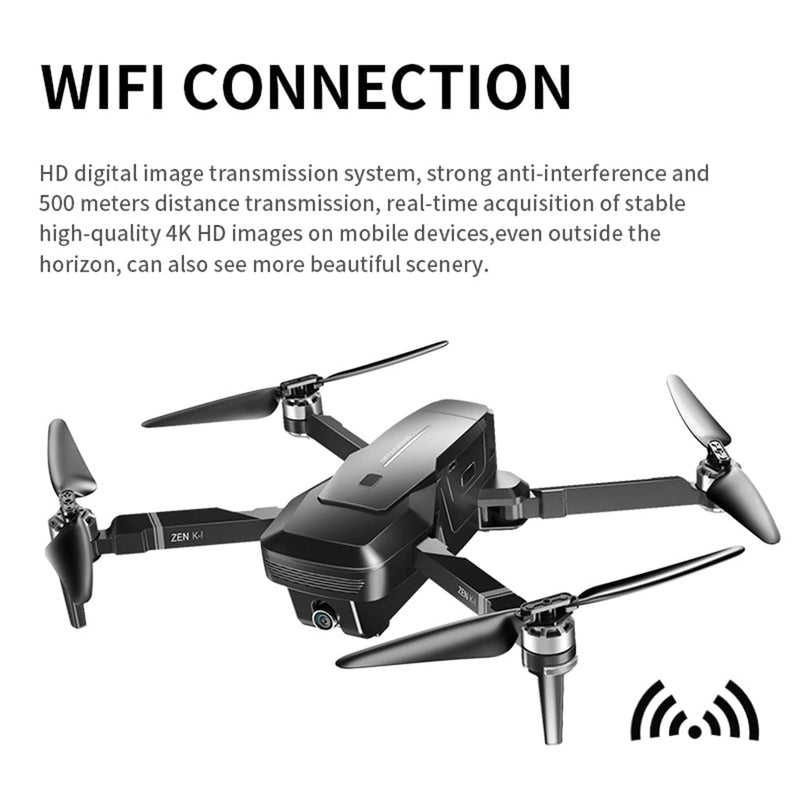 Visuo ZEN K1 GPS RC Drone with 4K HD Dual Camera Gesture Control 5G Wifi FPV Brushless Motor Flight 28mins - Starttech Online Market