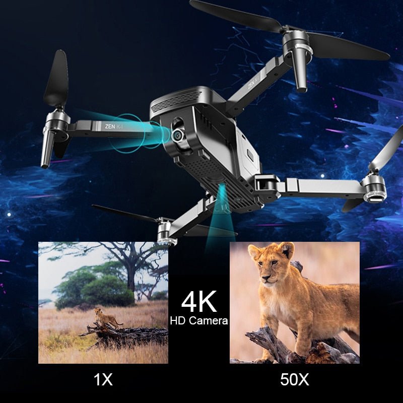 Visuo ZEN K1 GPS RC Drone with 4K HD Dual Camera Gesture Control 5G Wifi FPV Brushless Motor Flight 28mins - Starttech Online Market