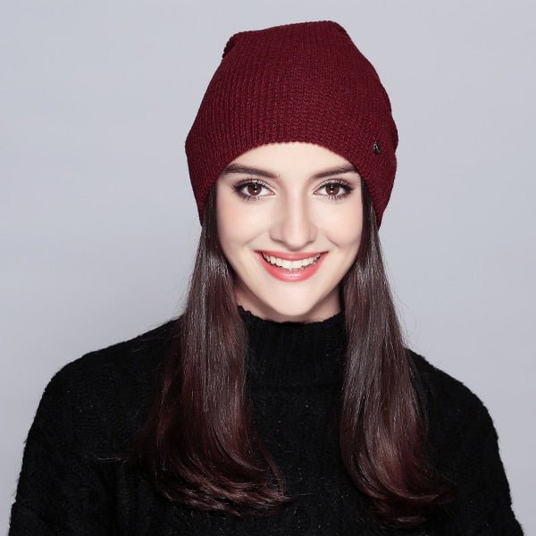 Warm Beanie 2019 Fashion Autumn Hats For Women Winter Brand New Lattice Cotton Knitted Hat Female Skullies Beanies Lady Bonnet - Starttech Online Market
