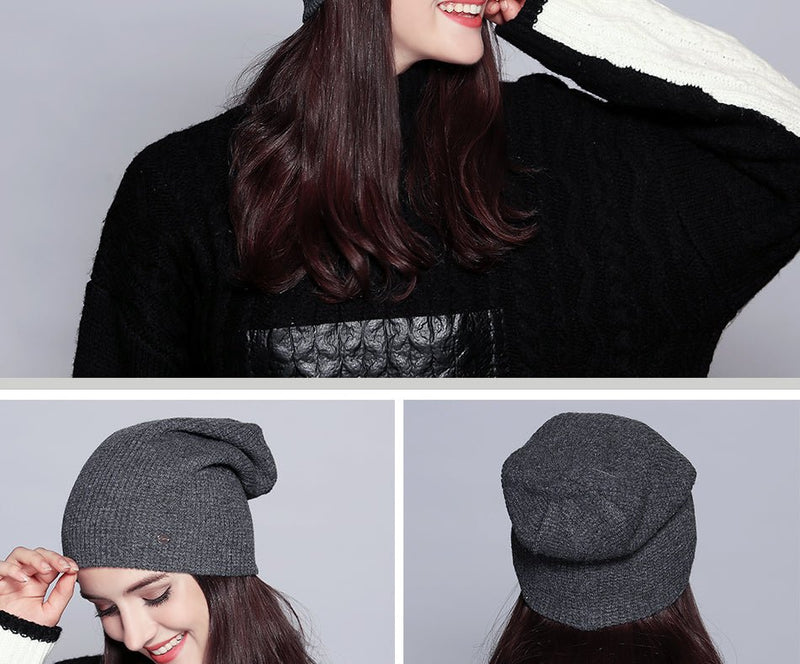 Warm Beanie 2019 Fashion Autumn Hats For Women Winter Brand New Lattice Cotton Knitted Hat Female Skullies Beanies Lady Bonnet - Starttech Online Market