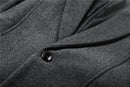 Warm Winter Windbreaker Long Jacket Button Coat Men Fashion Wool Coat Blend - Starttech Online Market