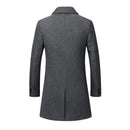Warm Winter Windbreaker Long Jacket Button Coat Men Fashion Wool Coat Blend - Starttech Online Market