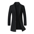 Warm Winter Windbreaker Long Jacket Button Coat Men Fashion Wool Coat Blend - Starttech Online Market