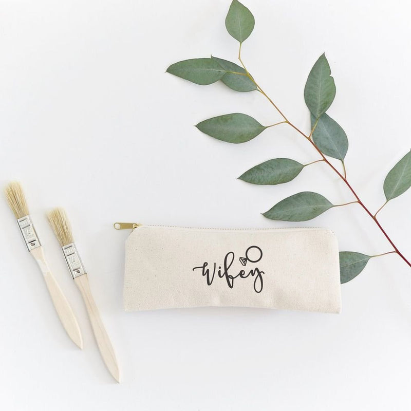 Wifey Cotton Canvas Pencil Case and Travel Pouch - Starttech Online Market
