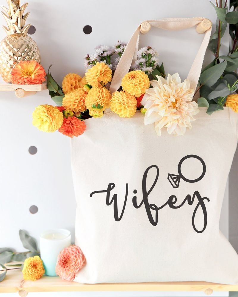 Wifey Wedding Cotton Canvas Tote Bag - Starttech Online Market
