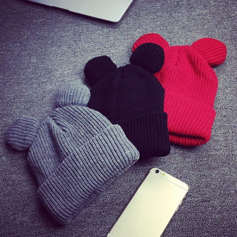Winter Cap Hats For Women Ear Cute Crochet Braided Knit Beanies Hat Warm Cap Hat Bonnet Homme Gorro - Starttech Online Market