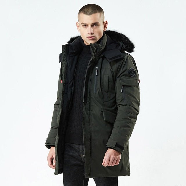Winter Casual Long Style Hooded Epaulet Cotton Padded Men's Thick Windproof Fashion Jacket - Starttech Online Market