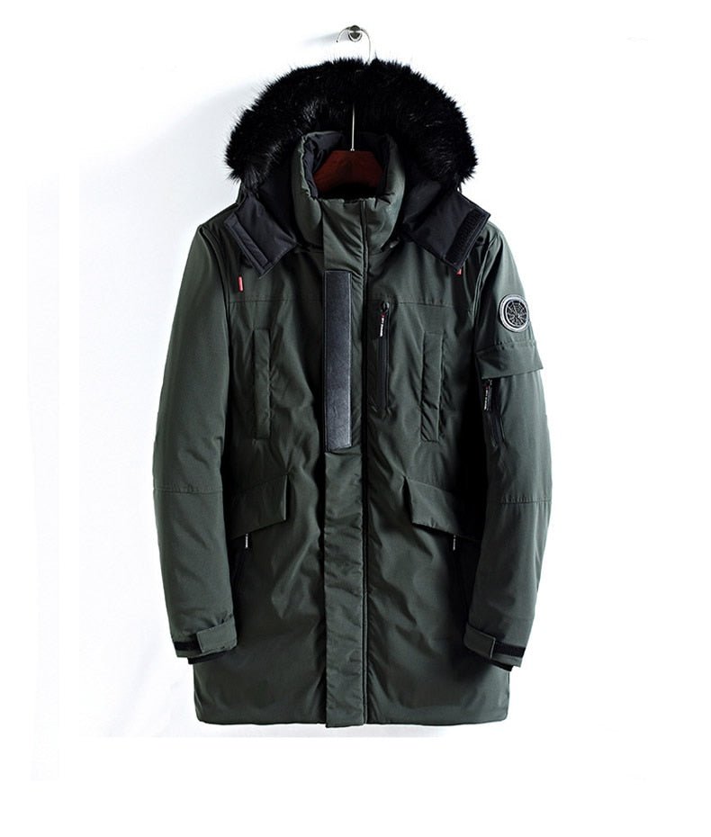 Winter Casual Long Style Hooded Epaulet Cotton Padded Men's Thick Windproof Fashion Jacket - Starttech Online Market