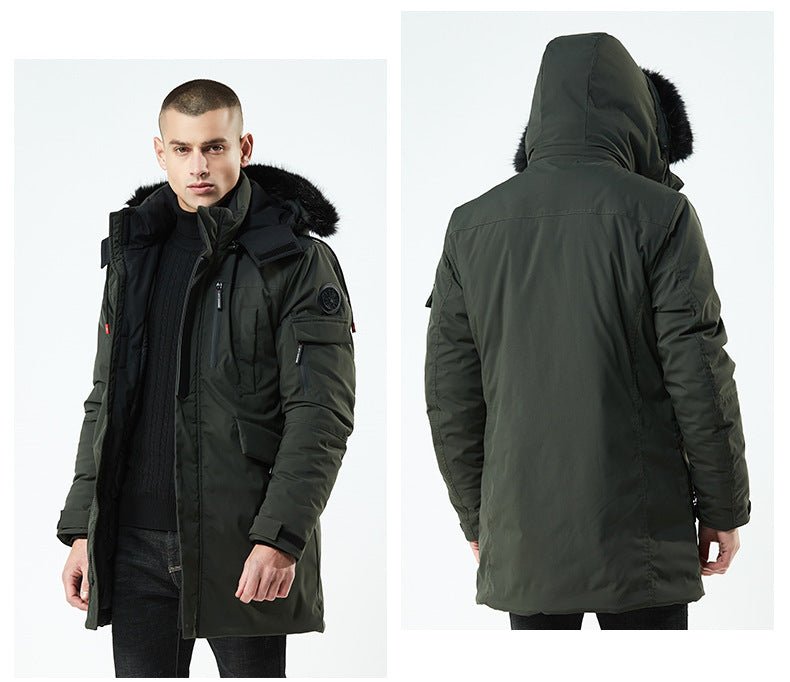 Winter Casual Long Style Hooded Epaulet Cotton Padded Men's Thick Windproof Fashion Jacket - Starttech Online Market