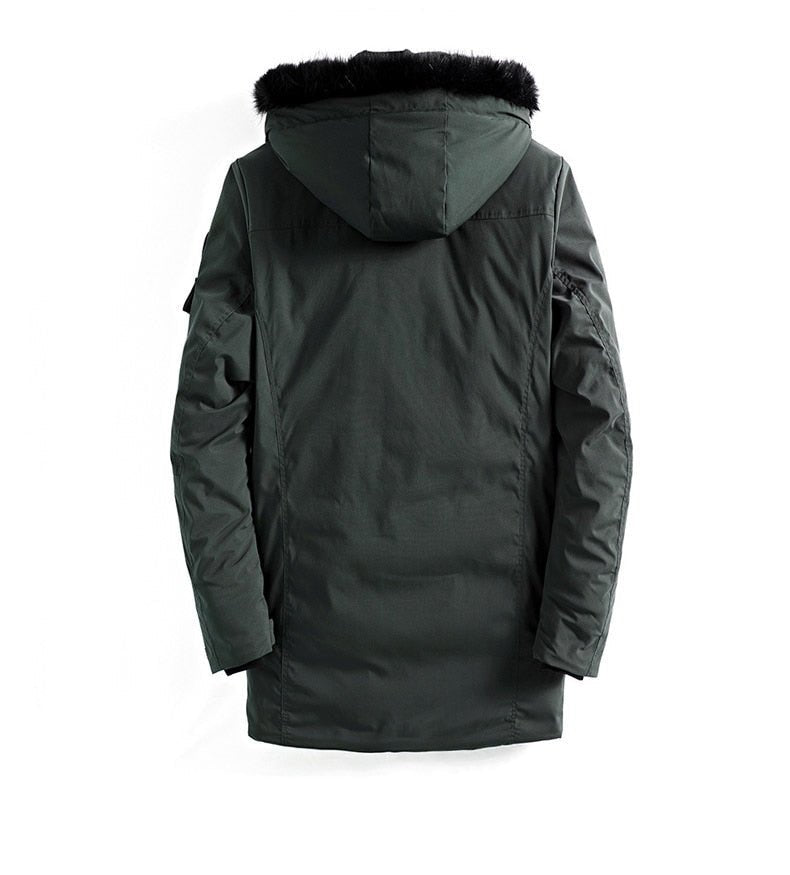 Winter Casual Long Style Hooded Epaulet Cotton Padded Men's Thick Windproof Fashion Jacket - Starttech Online Market