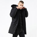 Winter Casual Long Style Hooded Epaulet Cotton Padded Men's Thick Windproof Fashion Jacket - Starttech Online Market