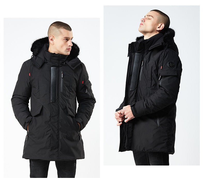 Winter Casual Long Style Hooded Epaulet Cotton Padded Men's Thick Windproof Fashion Jacket - Starttech Online Market