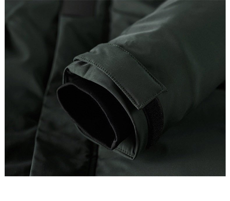 Winter Casual Long Style Hooded Epaulet Cotton Padded Men's Thick Windproof Fashion Jacket - Starttech Online Market