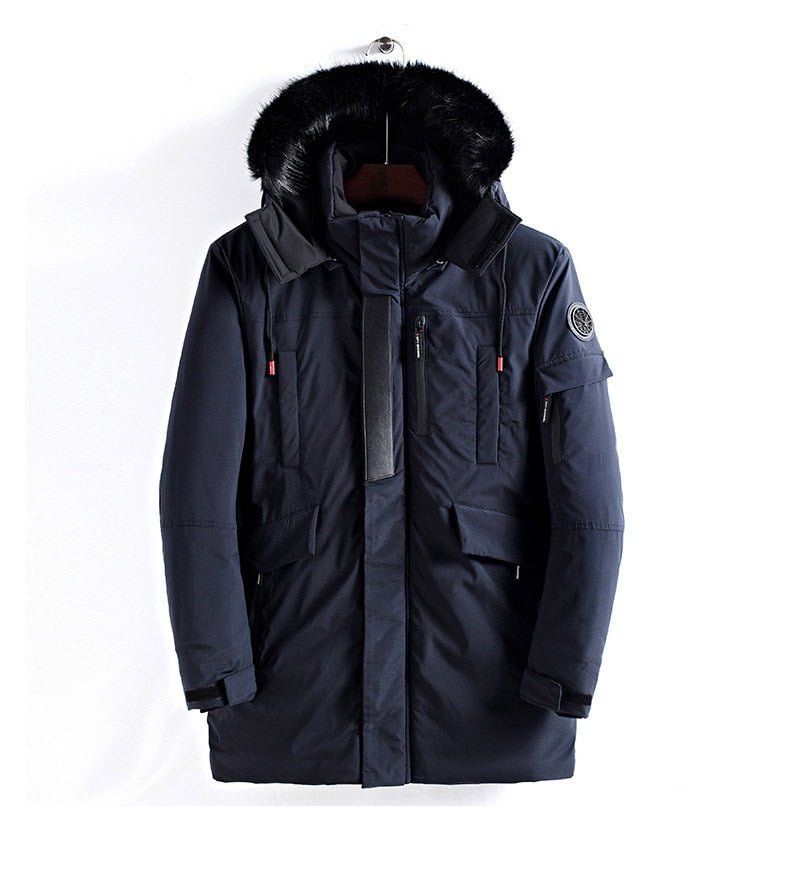 Winter Casual Long Style Hooded Epaulet Cotton Padded Men's Thick Windproof Fashion Jacket - Starttech Online Market