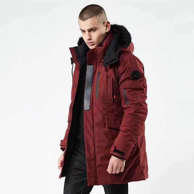 Winter Casual Long Style Hooded Epaulet Cotton Padded Men's Thick Windproof Fashion Jacket - Starttech Online Market