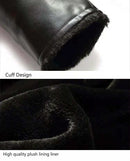 Winter Faux Fur Collar PU Leather Men's Velvet Thick Warm Fluffy Coat - Starttech Online Market
