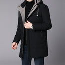 Winter Jacket Men Duck Down Thick Warm Long Hooded Solid Colour Down Fashion Casual Coat - Starttech Online Market