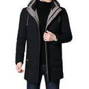 Winter Jacket Men Duck Down Thick Warm Long Hooded Solid Colour Down Fashion Casual Coat - Starttech Online Market
