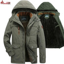 winter jacket men thick wool Liner multi-pocket Business casual cotton parkas man snow coat windbreaker fur hooded overcoat - Starttech Online Market