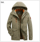 winter jacket men thick wool Liner multi-pocket Business casual cotton parkas man snow coat windbreaker fur hooded overcoat - Starttech Online Market