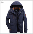 winter jacket men thick wool Liner multi-pocket Business casual cotton parkas man snow coat windbreaker fur hooded overcoat - Starttech Online Market