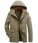 winter jacket men thick wool Liner multi-pocket Business casual cotton parkas man snow coat windbreaker fur hooded overcoat - Starttech Online Market