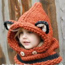 Winter Knitted Thicken kids hats winter snowboard cute cap fox wool neckerchief balaclava funny bonnet enfant casual cap - Starttech Online Market