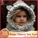 Winter Knitted Thicken kids hats winter snowboard cute cap fox wool neckerchief balaclava funny bonnet enfant casual cap - Starttech Online Market