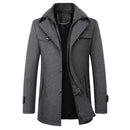 Winter Men's Woollen Windbreaker Coat Single Breasted Trench Slim Fit Business Casual Wool Jacket Blends - Starttech Online Market
