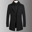Winter Men's Woollen Windbreaker Coat Single Breasted Trench Slim Fit Business Casual Wool Jacket Blends - Starttech Online Market