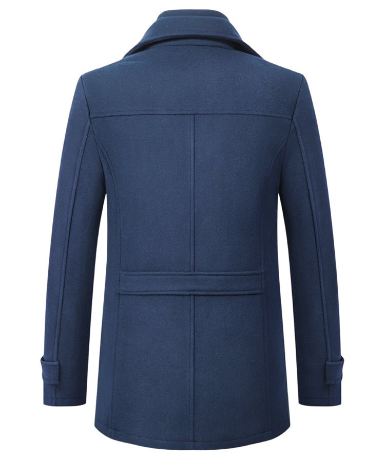Winter Men's Woollen Windbreaker Coat Single Breasted Trench Slim Fit Business Casual Wool Jacket Blends - Starttech Online Market