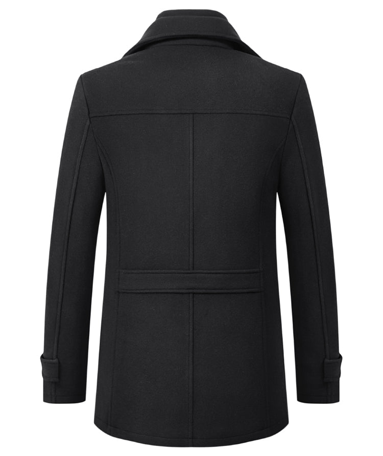 Winter Men's Woollen Windbreaker Coat Single Breasted Trench Slim Fit Business Casual Wool Jacket Blends - Starttech Online Market