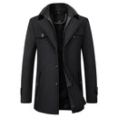 Winter Men's Woollen Windbreaker Coat Single Breasted Trench Slim Fit Business Casual Wool Jacket Blends - Starttech Online Market