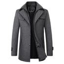 Winter Men's Woollen Windbreaker Coat Single Breasted Trench Slim Fit Business Casual Wool Jacket Blends - Starttech Online Market