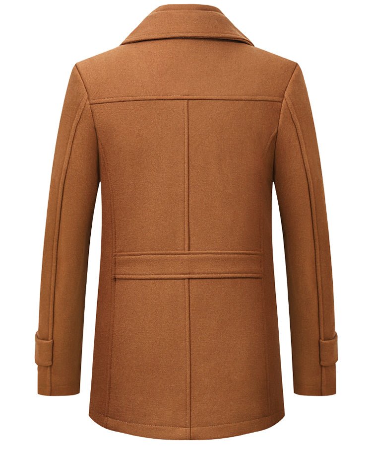 Winter Men's Woollen Windbreaker Coat Single Breasted Trench Slim Fit Business Casual Wool Jacket Blends - Starttech Online Market