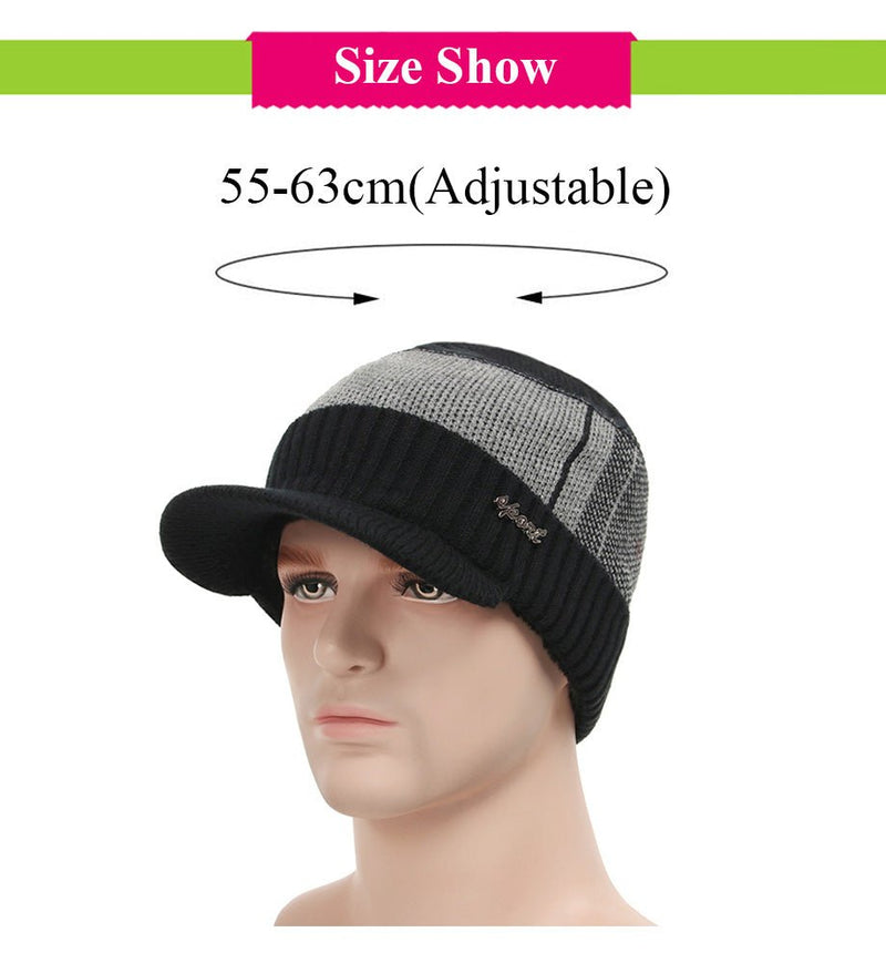 Winter Skullies & Beanies Men Women Wool Scarf Caps Set Bonnet Knitted Hat - Starttech Online Market