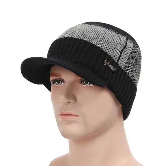 Winter Skullies & Beanies Men Women Wool Scarf Caps Set Bonnet Knitted Hat - Starttech Online Market