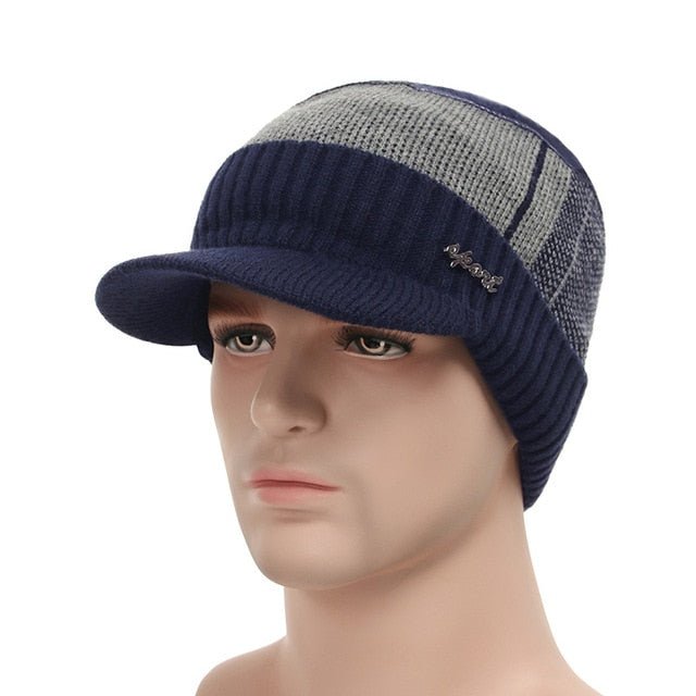 Winter Skullies & Beanies Men Women Wool Scarf Caps Set Bonnet Knitted Hat - Starttech Online Market
