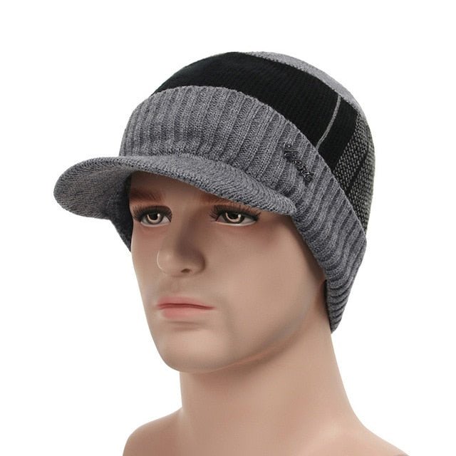 Winter Skullies & Beanies Men Women Wool Scarf Caps Set Bonnet Knitted Hat - Starttech Online Market