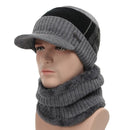 Winter Skullies & Beanies Men Women Wool Scarf Caps Set Bonnet Knitted Hat - Starttech Online Market