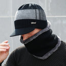 Winter Skullies & Beanies Men Women Wool Scarf Caps Set Bonnet Knitted Hat - Starttech Online Market