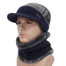 Winter Skullies & Beanies Men Women Wool Scarf Caps Set Bonnet Knitted Hat - Starttech Online Market