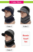 Winter Skullies & Beanies Men Women Wool Scarf Caps Set Bonnet Knitted Hat - Starttech Online Market