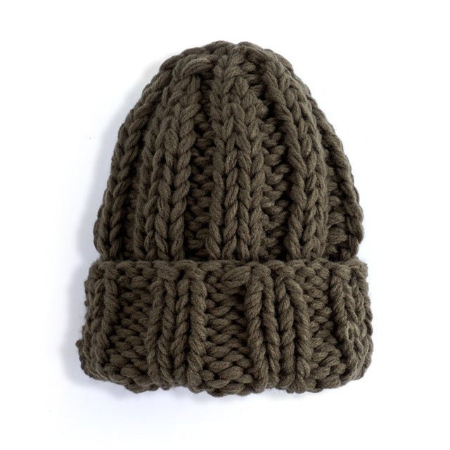 Women Hand Made Knitting Hat High Quality Customizable Logo Winter Warmer Ear Thick Soft Beanie Lady Chunky Knitted Rib Hats - Starttech Online Market