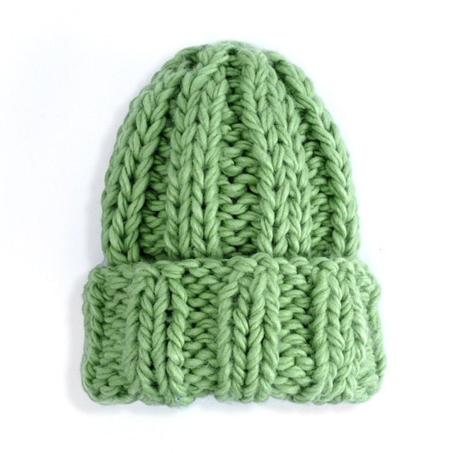 Women Hand Made Knitting Hat High Quality Customizable Logo Winter Warmer Ear Thick Soft Beanie Lady Chunky Knitted Rib Hats - Starttech Online Market