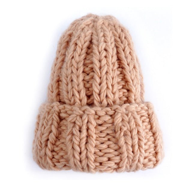 Women Hand Made Knitting Hat High Quality Customizable Logo Winter Warmer Ear Thick Soft Beanie Lady Chunky Knitted Rib Hats - Starttech Online Market