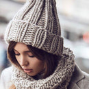 Women Hand Made Knitting Hat High Quality Customizable Logo Winter Warmer Ear Thick Soft Beanie Lady Chunky Knitted Rib Hats - Starttech Online Market