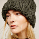 Women Hand Made Knitting Hat High Quality Customizable Logo Winter Warmer Ear Thick Soft Beanie Lady Chunky Knitted Rib Hats - Starttech Online Market