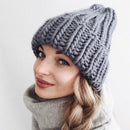 Women Hand Made Knitting Hat High Quality Customizable Logo Winter Warmer Ear Thick Soft Beanie Lady Chunky Knitted Rib Hats - Starttech Online Market