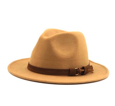 Women Men Wool Fedora Hat With Leather Ribbon Gentleman Elegant Lady Winter Autumn Wide Brim Jazz Church Panama Sombrero Cap - Starttech Online Market